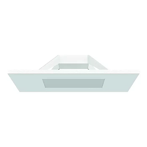 Plafon de Sobrepor LED Eneza Quadrado Luz Indireta 3000K 37,2W Bivolt 50x50x11cm Alumínio Branco Fosco.