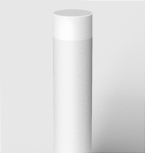 Poste Balizador Tambo Cilíndrico Externo Bulbo 35xØ11,7cm Alumínio Branco Fosco.