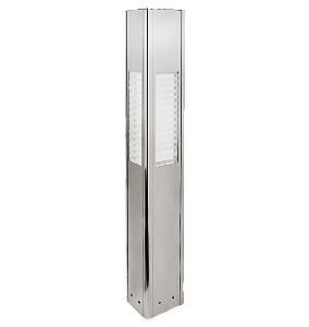 Poste Balizador LED Uzuri Triangular Externo 5000K 8W Bivolt 100x20,1x20,1cm Alumínio Anodizado Brilhante e Vidro.