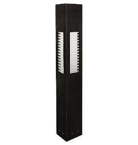 Poste Balizador LED Uzuri Triangular Externo 5000K 8W Bivolt 100x20,1x20,1cm Alumínio Preto Fosco e Vidro.