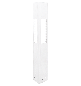 Poste Balizador LED Uzuri Triangular Externo 4000K 8W Bivolt 100x20,1x20,1cm Alumínio Branco Fosco e Vidro.