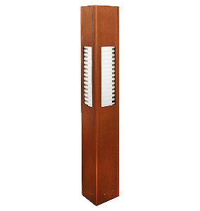 Poste Balizador LED Uzuri Triangular Externo 5000K 8W Bivolt 100x20,1x20,1cm Alumínio Cobre Clássico e Vidro.
