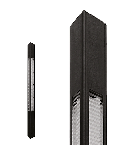 Poste de Luz LED Uzuri Triangular Externo 5000K 46,5W Bivolt 400x20,1x20,1cm Alumínio Preto Fosco e Vidro.