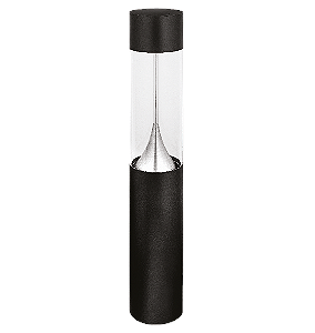 Poste Balizador LED Zio Cilíndrico Externo 5000K 8W Bivolt 100xØ15,3cm Alumínio Preto Fosco e Acrílico.