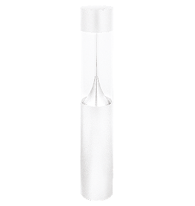 Poste Balizador LED Zio Cilíndrico Externo 3000K 8W Bivolt 100xØ15,3cm Alumínio Branco Fosco e Acrílico.