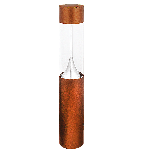 Poste Balizador LED Zio Cilíndrico Externo 5000K 8W Bivolt 100xØ15,3cm Alumínio Cobre Clássico e Acrílico.