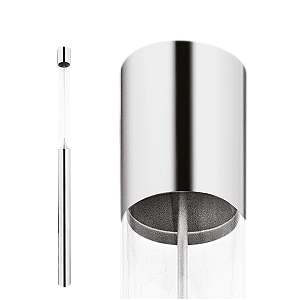 Poste de Luz LED Zio Cilíndrico Externo 5000K 16W Bivolt 300xØ15,3cm Alumínio Anodizado Brilhante e Acrílico.