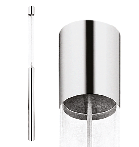Poste de Luz LED Zio Cilíndrico Externo 3000K 46,5W Bivolt 400xØ15,3cm Alumínio Anodizado Brilhante e Acrílico.