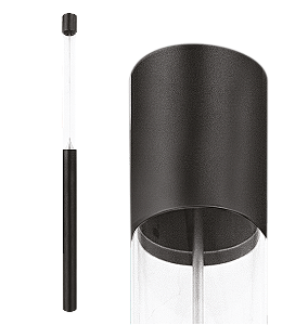Poste de Luz LED Zio Cilíndrico Externo 4000K 46,5W Bivolt 400xØ15,3cm Alumínio Preto Fosco e Acrílico.