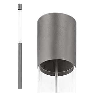 Poste de Luz LED Zio Cilíndrico Externo 5000K 46,5W Bivolt 400xØ15,3cm Alumínio Prata Fosco e Acrílico.