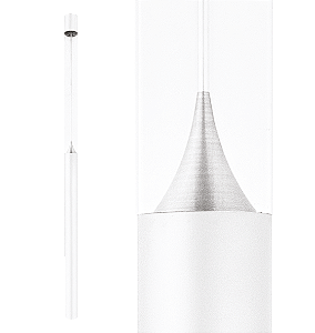 Poste de Luz LED Zio Cilíndrico Externo 3000K 46,5W Bivolt 400xØ15,3cm Alumínio Branco Fosco e Acrílico.