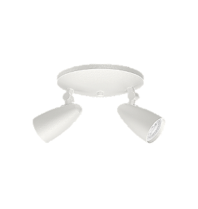 Spot de Sobrepor Ideia Dicroica 2xPAR16 14,0x16,2x11,8cm Alumínio Branco Fosco.
