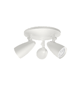 Spot de Sobrepor Ideia Dicroica 3xPAR16 23,4x16,2x12,0cm Alumínio Branco Fosco com canopla teto.