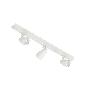 Spot de Sobrepor Ideia Dicroica 3xPAR16 14,0x56,3x12,8cm Alumínio Branco Fosco.