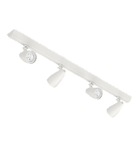 Spot de Sobrepor Ideia Dicroica 4xPAR16 14,0x76,3x12,8cm Alumínio Branco Fosco.