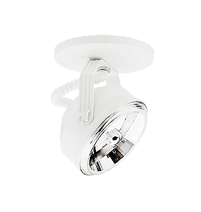 Spot de Sobrepor Wazi AR111 15,5x11,4x6,3cm Alumínio Branco Fosco.