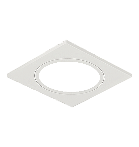 Máscara Embutir Quadrada Face Plana 7,3x7,3cm Alumínio Branco Fosco.