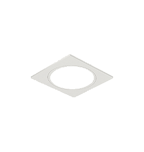 Máscara Embutir Quadrada Face Plana 9x9cm Alumínio Branco Fosco.