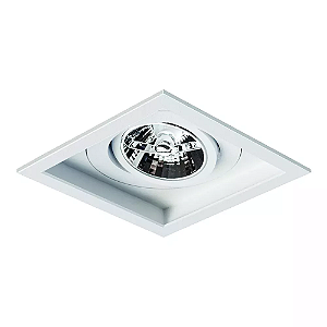 Spot de Embutir Sura Quadrado AR70 14,5x14,5x9,5cm Alumínio Branco Fosco.