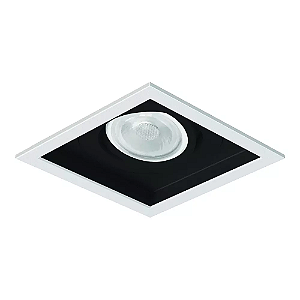Spot de Embutir Sura Quadrado PAR20 14,5x14,5x12,7cm Alumínio Preto Fosco.