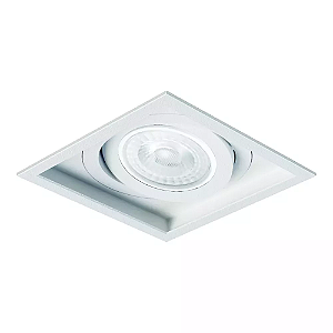 Spot de Embutir Sura Quadrado PAR30 18,3x18,3x13cm Alumínio Branco Fosco.