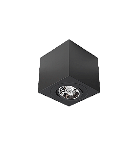 Spot de Sobrepor Sura Face Plana Quadrado AR70 12,3x12,8x12,8cm Alumínio Preto Fosco.