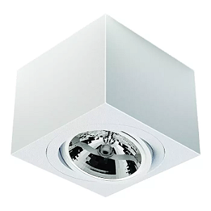 Spot de Sobrepor Sura Face Plana Quadrado AR111 12,8x16,6x16,6cm Alumínio Branco Fosco.