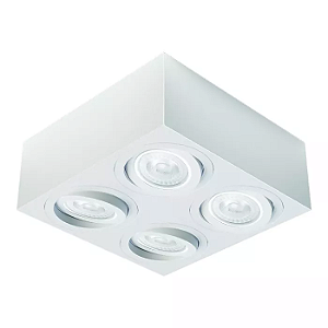Spot de Sobrepor Sura Face Plana Quadrado PAR30 12,8x32,7x32,7cm Alumínio Branco Fosco.