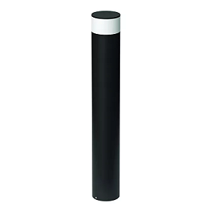 Poste Balizador Tambo Cilíndrico Externo Bulbo 80xØ11,7cm Alumínio Preto Fosco.
