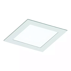 Luminária de Embutir Ideia Face Plana Quadrado 1x Bulbo Led A60 15,5x15,5x11,5cm Alumínio Branco Fosco.