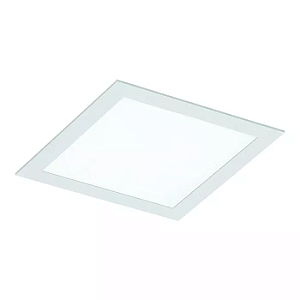 Luminária de Embutir Ideia Face Plana Quadrado 2x Bulbo Led A60 22x22x11,5cm Alumínio Branco Fosco.