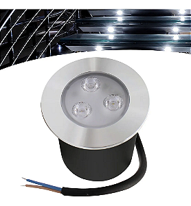 Balizador Spot Led Embutir 6500K Branco Frio Chao Piso Jardim 3w Ip66.