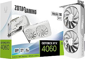 Placa de vídeo RTX4060, Zotac, 8GB, GDDR6, 128Bits, Branco