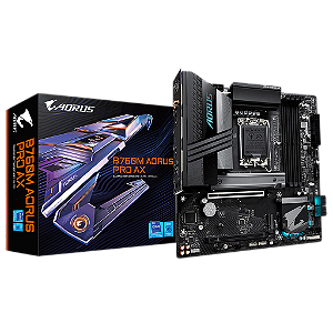 Placa mãe Gigabyte B760M, Aorus Pro, DDR5, 1700