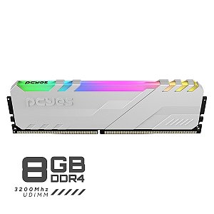 Memória Ram 08GB Pcyes DDR4 UDIMM, White Ghost, 3.200 Mhz, RGB - PM083200D4WR