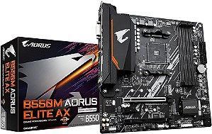 Placa mãe AM4 Micro ATX, Aorus Elite, Gigabyte, B550, DDR4