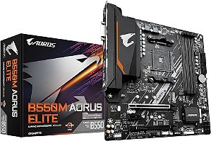 Placa mãe Aorus Elite B550M, 4x DDR 4, AMD AM4