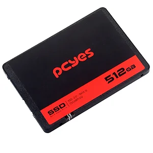 SSD 512 GB Pcyes PY512, SATA III, 2.5", Leitura 550 mb/s, Gravação 400 mb/s - SSD25PY512