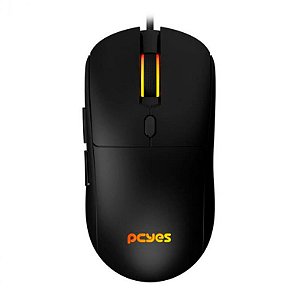 Mouse Gamer Pcyes Basaran, Black Vulcan, 12.400 DPI, 6 Botões, RGB - PMGBRBV