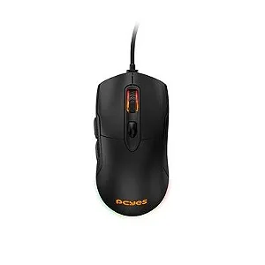 Mouse Gamer Pcyes Malus, Black Vulcan, 12.400 DPI, 6 Botões, RGB - PMGMBV