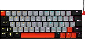 Teclado Mecânico 60% Pcyes Kuromori, Switch Red, Rainbow (PTKM60RD)