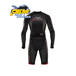 Colete Alpinestars Tech-Air 10 Race Preto Vermelho Fluor