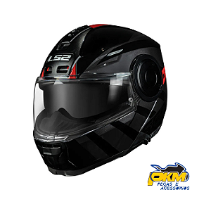 Capacete Para Motociclista Ls2 Scope Ff902 Hamr Blk-Red