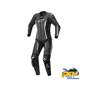 Macação Para Motociclista Alpinestars Stella Missile V2 1Pc Preto/Branco