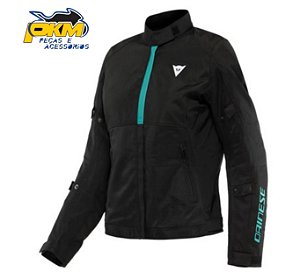 Jaqueta Para Motociclista Dainese Risoluta Air Tex Black/Acqua- Green
