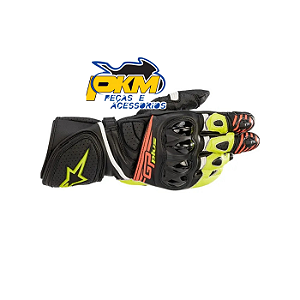 Luva Alpinestars Gp Plus R V2 Preto/Amarelo Fluor/Vermelho