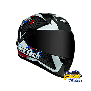Capacete Para Motociclista Race Tech Sector Voltkon Blk/White