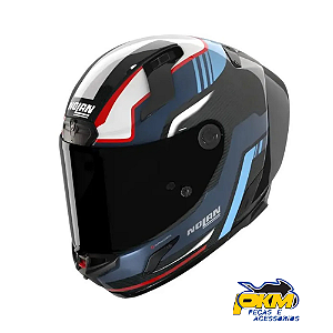 Capacete Para Motociclista Nolan X-804 Rs Piega Azul/Vermelho