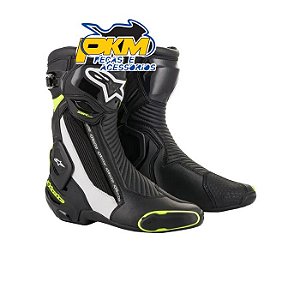 Bota Alpinestars Smx -Plus V2 Preto/Branco/Amarelo