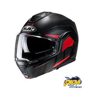 Capacete Para Motociclista Hjc I100 180 Beis Preto Chunmbo E Vermelho